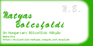 matyas bolcsfoldi business card